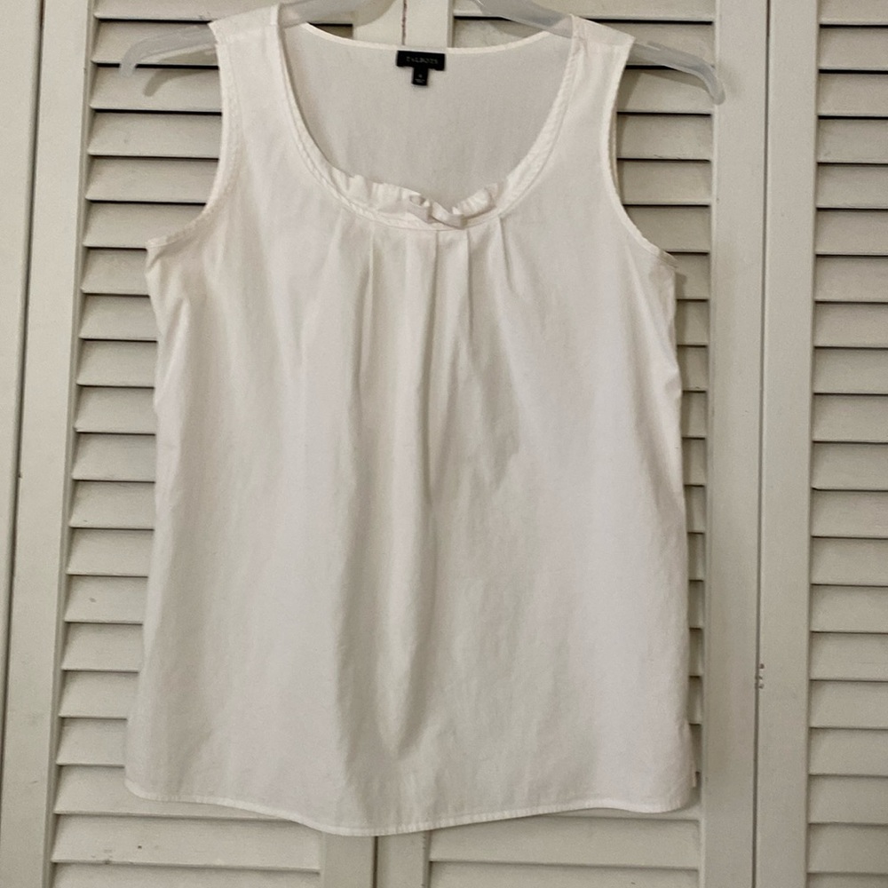 Talbots white Blouse with pleats at top size 4